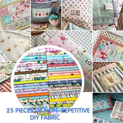 25PC Various Patterns Fabric Random Colors 30X30cm Pattern Tailor Materials Fabrics For Sewing Multicolor Cotton Fabric