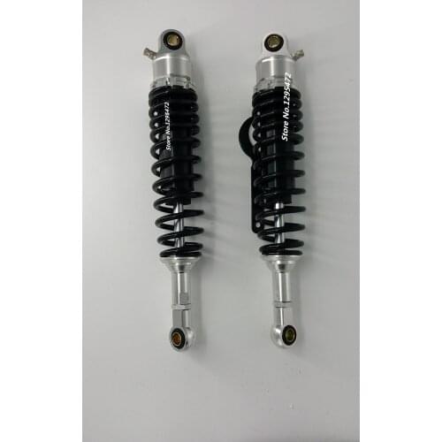 2pcs Universal 360mm Motorcycle 7mm spring nitrogen Rear Shock Absorber Suspension for honda yamaha suzuki silver chrome& Black