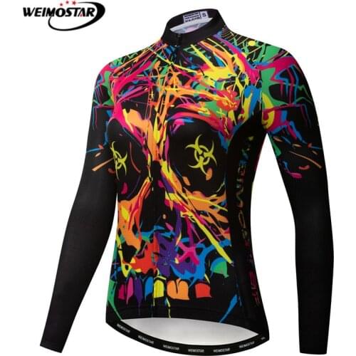 Weimostar Skull Cycling Jersey Long Sleeve Women Autumn Mountain Bike Clothing Ropa Ciclismo Breathable MTB Bicycle Wear Clothes