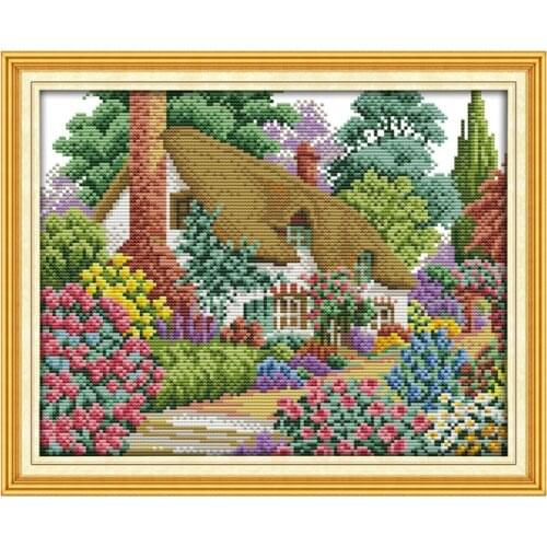 Midsummer Hut Patterns Counted Cross Stitch 11CT 14CT Cross Stitch Set Wholesale Scenery Cross-stitch