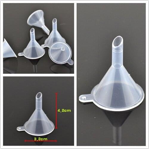 10pcs/lot Dia 3.2cm Plastic Laboratory Clear White Plastic Liquid Filter Funnel