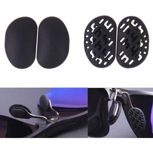 2Pairs Hollow Out Airbag Bayonet Breathable Comfortable Glasses Anti-Slip 2 Styles Black Silicone Sunglasses Soft Nose Pads