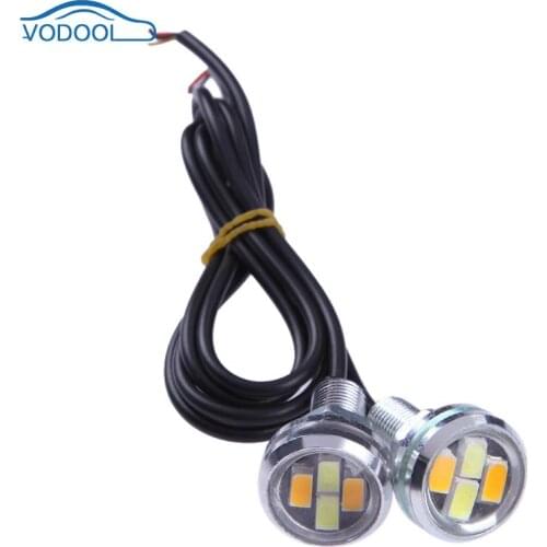 2Pcs White Amber 12V 5630 4SMD Auto LED DRL Eagle Eye Lights Auto Turning Signal Warning Lamps Dual Light Colors Car-Styling