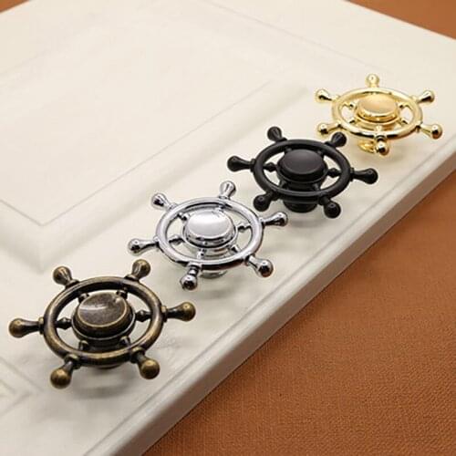 2pcs/lot Wheel Style Door Handle Spinning Top Cabinet Door Knobs and Handle Rotated Cabinet Pulls Drawer Door Handle