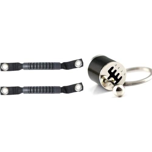 2Pcs Grab Handles Rear Seat Padded Roll Bars for Jeep Wrangler JK TJ with 6-Speed Transmission Shift Lever Key Ring