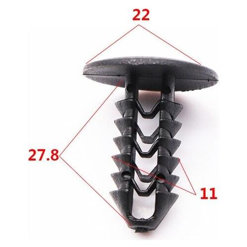 20Pcs 11mm Hole Trim Panel Retainer Car Trunk Cover Roof Hood Auto Plastic Fastener Rivet