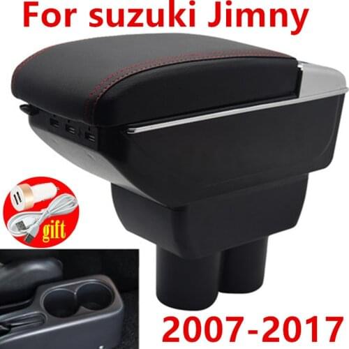 Car Styling Black USB Center Console Box For Suzuki Jimny 2000 - 2017 New Armrest 2005 2006 2007 2008 2009 2010 2011 2012 2015
