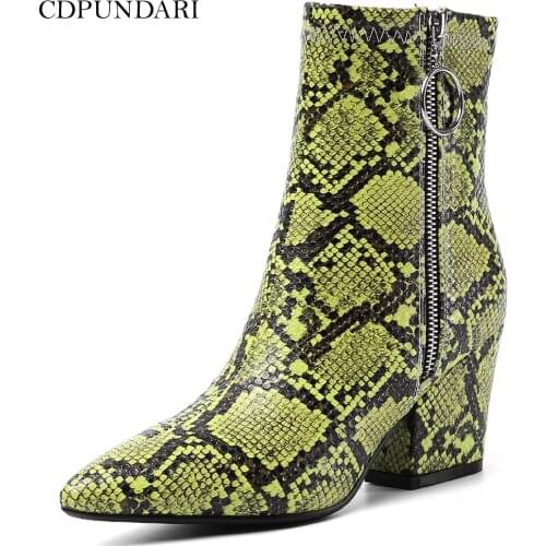 CDPUNDARI Pointed Toe ankle boots for women High heel boots Ladies winter shoes woman bottine femme botas mujer