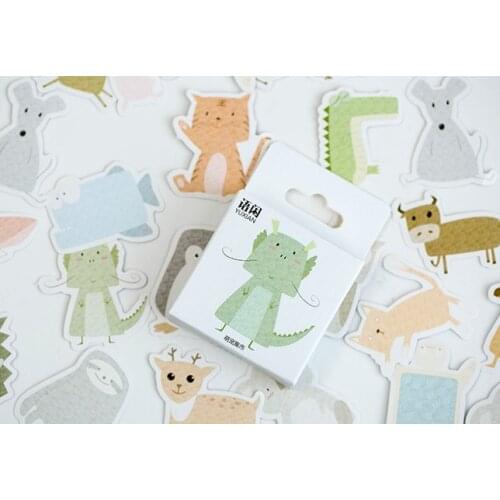 Animal meeting decorative sticker(1pack=50pieces)