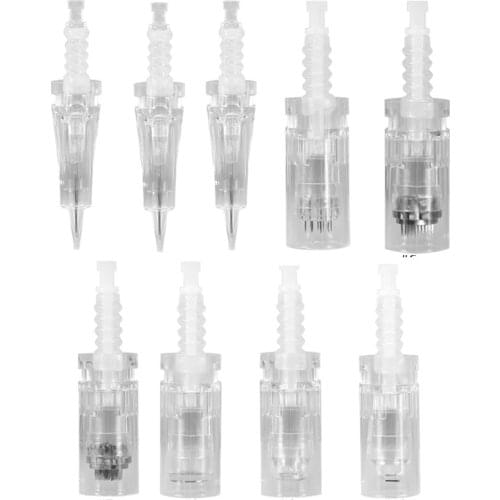 For Electric Auto Micro Stamp Pen 10pcs Eyebrow Tattoo Cartridge Rotary Permanent Makeup Nano Needle Tips 13 Types
