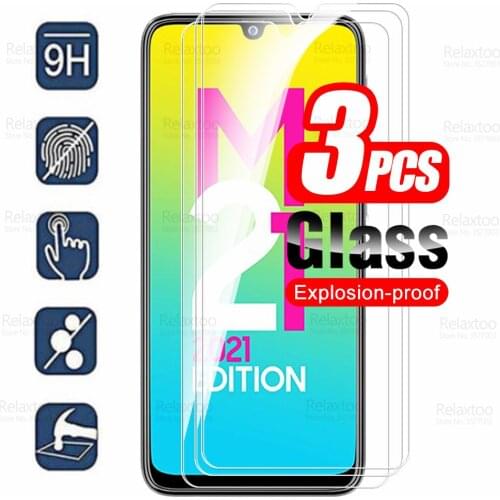 For Samsung Galaxy M21 2021 Glass 3pcs Tempered Protective Glass Sumsung M 21 21M 6.4" Screen Protector Guard Safety Armor Film