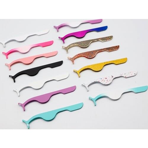 1pcs Eyelash Extension Auxiliary Clamp Clips Stainless steel Eyelashes Extension Tweezers Practice Beauty Eye Lash Makeup Tools