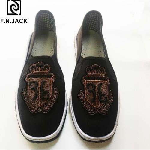 F.N.JACK Mens Light Driving Shoes Casual Man Loafers Basic Slip on Comfortable Cotton Fabric Hiking Flat Mens sneakers