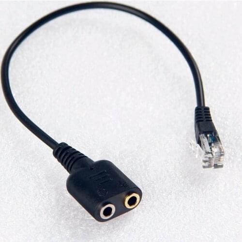 Aipinchun PC Telephone Using Headset Cable Dual 3.5mm Jack To RJ9 Plug Adapter Convertor 25cm Length