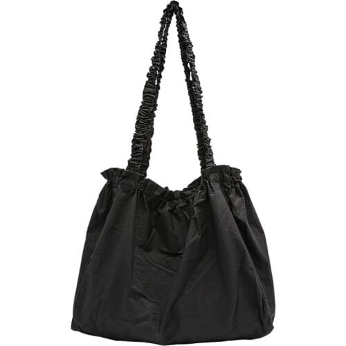 Korean Simple Large Capacity Shoulder Leisure Nylon Cloth Handbag Net Red Fashion Pleated Messenger Bag Purses And Handbags