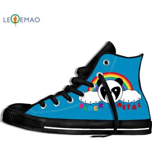 Creative Design Custom Sneakers Hot Men Black Anime Punk Rock Metal T Trends Comfortable Ultra High Top Light Sports Shoes