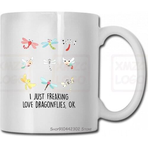 I Just Freaking Love Dragonflies Ok Black Men Cotton Mug Cup S 6Xl Women Men