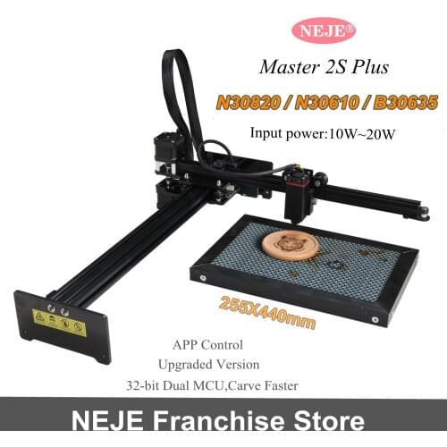 NEJE Master 2S Plus 7W/3500mW/20W CNC Laser Engraving Machine 32-bit Dual MCU Upgraded Fast Laser Cutter - App Control Bluetooth