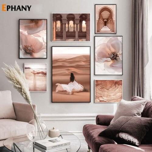 Trendy Wonderful Morocco Architecture Canvas Painting Desert Travel Poster Pictures for Bedroom Wall Art Print Modern Home Decor