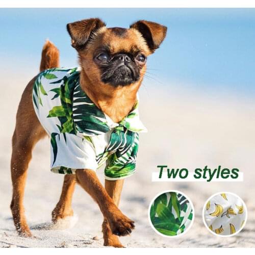 Outfits Summer Pet Printed Clothes for Small Dogs Fashion Cotton Colling Puppy Shirt Floral Beach Hawaiian Dog Costume for Teddy