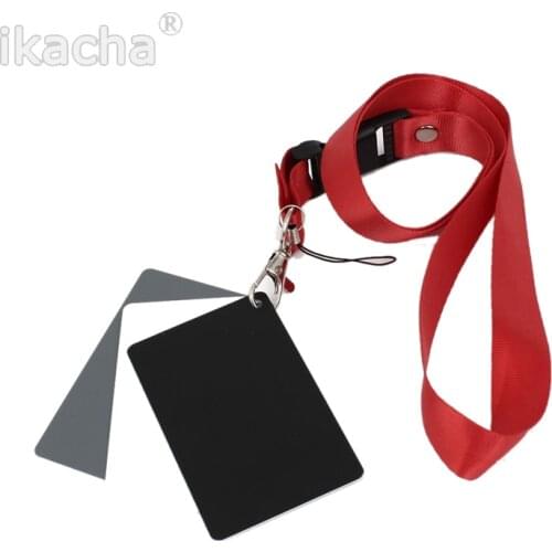 New 3 in 1 Pocket-Size Digital Camera 18% White Black Grey Balance Cards with Neck Strap for Digital Photography Newest