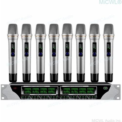 MiCWL SPD8 Digital Wireless 8 Handheld Karaoke Microphones System 8 Table Short Tube Gooseneck 360 Rotation Top Microfone