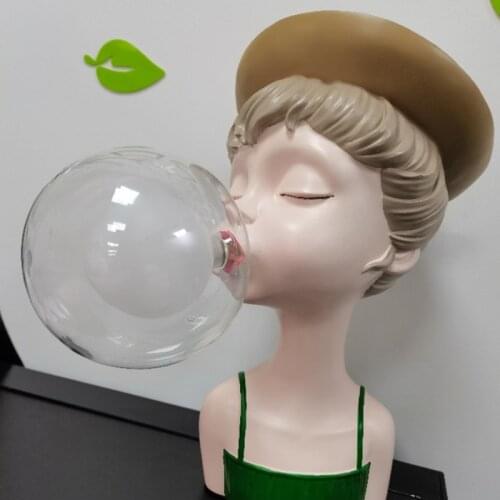 Postmodern Design Resin Glass Globe Cute Girls Table Lamp for Dining Room Kitchen Living Room Bar Kids Sleeping Led Night Lights