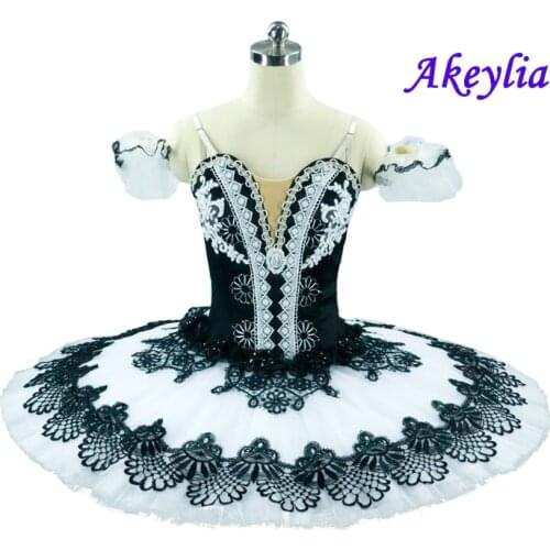 Professional Ballet Tutu Adult Black White Nutcracker Dress Pancake Performance Ballet Tutu Harlequin Ballet Pancake Black Red