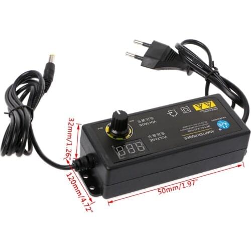 60W 3-24V Adjustable Adapter With Display Screen Of Voltage DC5.5x2.1/2.5mm