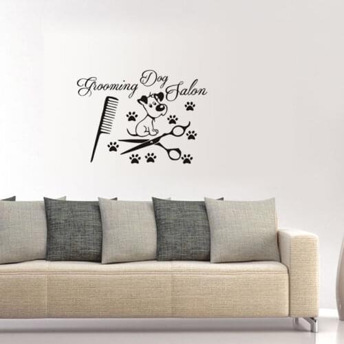 Dog Pet Grooming Salon Wall Stickers Wall Art Sticker Decals E-co Friendly Vinyl Home Room Decors Removable Wallpaper SA481