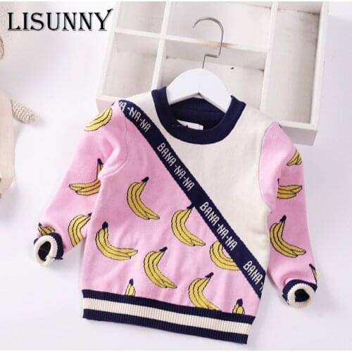 Girls Sweater 2021 Autumn Winter Cartoon Color matching Baby Jumper Children Sweaters Toddler Pullover Kids Knitted Clothes 2-7y