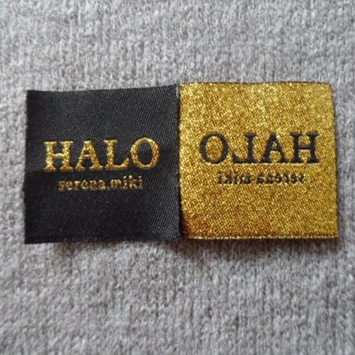 Customize clothing labels woven lables /garment labels clothing tags labels customized Gold thread woven label