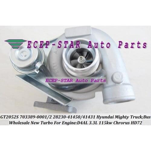 GT2052S 703389 703389-0001 28230-41450 28230-41431 Turbo Turbocharger For HYUNDAI Truck Mighty II Chrorus Bus HD72 00- 3.3L D4AL