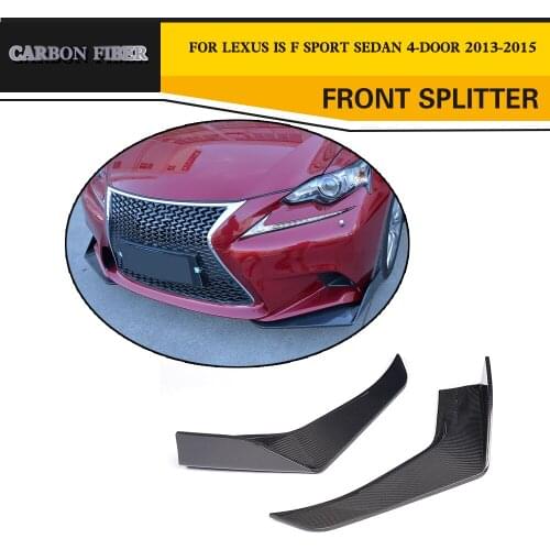 Carbon Fiber Racing Front Splitters Lip Flaps Cupwings for Lexus IS F Sport Sedan 4-Door 2013-2015