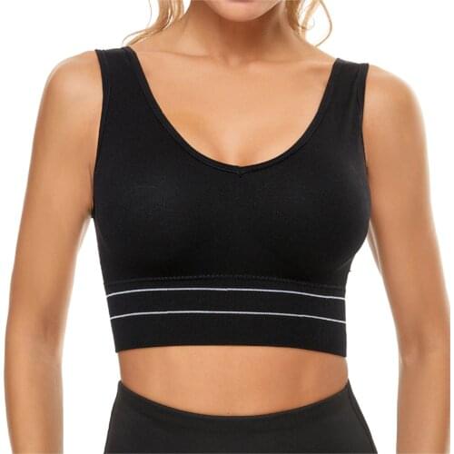 Womens Seamless Plus Size Shock Proof Exercise Breasted Sports Fitness Underwear Bra Push Up Bralette With Pad Vest Top Bra