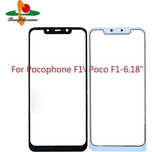 10Pcs\lot For Xiaomi Pocophone F1\ Poco F1\M1805E10A LCD Front Touch Screen Glass Outer Lens Replacement