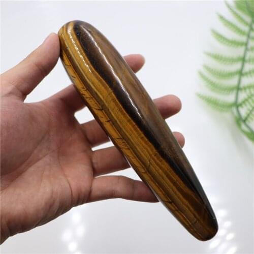 18cm Tiger Eye Healing Wand Gemstone Massage Stick Precious Stone Healing Crystal Gemstone Yoni Wand