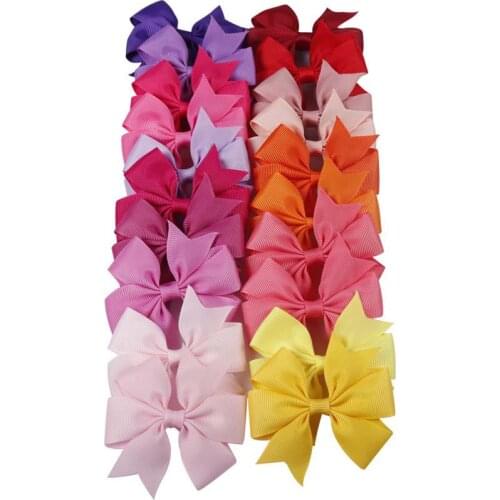 3" Hair Clips Bows Handmade Children Hairpin School Baby Bow Sides Alligator Accessories Girls Flowers Ribbon Kids Clips