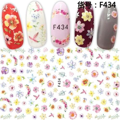 3D Nail Sticker Flower Slider Nails Art Decoration Wraps Decals Cute Design Adhesive Manicure Tips Stickers Pegatina