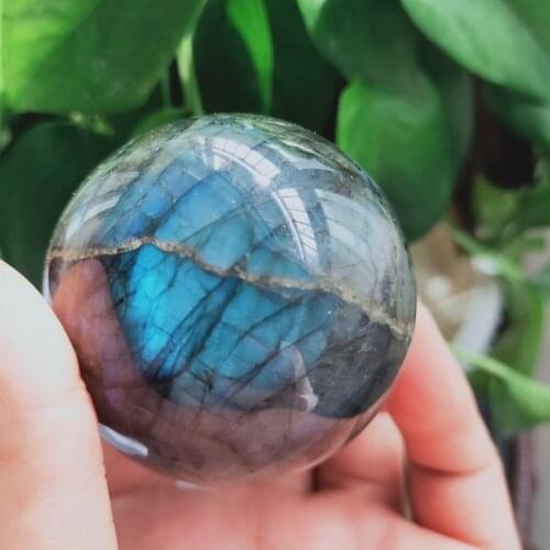 45-60MM Natural Labradorite Crystal Orb Gemstone Sphere Ball Reiki Healing