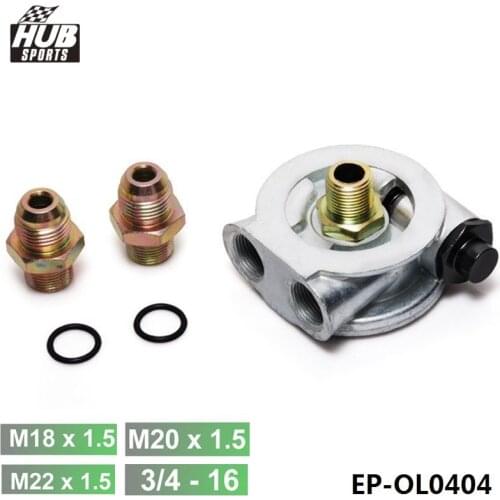 OIL COOLER FILTER SANDWICH PLATE THERMOSTAT ADAPTOR HU-OL0404