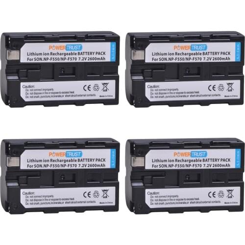 4Pc NP-F550 NP F550 NP-F570 Battery akku for Sony NP-F330 NP-F530 NP-F570 NP-F730 NP-F750 NP-F770 CCD-SC55 CCD-TRV81 MVC-FD81