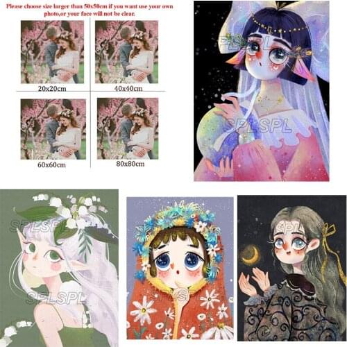 5D Diy Diamond Painting Cross Ctitch Kits Diamond Mosaic Embroidery Animal Figures Star Moon Eye 3D Painting Round Drill Gift