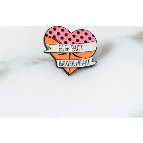 Butt and Heart Pins Brooches Hard enamel lapel pins Backpack Jackets Bags Accessories for Men Womn Funny pins