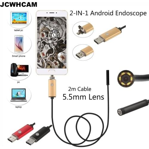 Car Endoscope 1m/2m/5m/10m PC Android Endoscope 5.5mm Lens USB Endoscope Camera Inspection Borescope OTG USB Car Endoscope