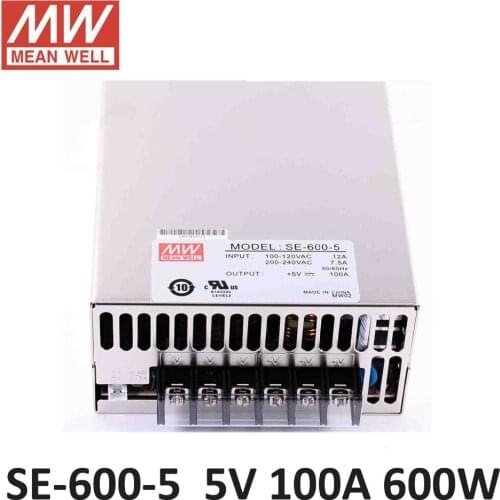 Original MEAN WELL SE-600-5 600W 100A 5V Meanwell Switching Power Supply AC 110V/220V to DC 5V power unit driver for led strip