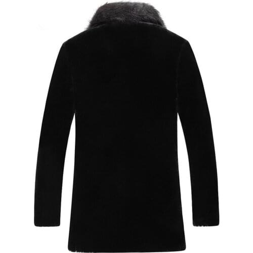 Sheep Shearling Coat Mens Winter Jacket Real Raccoon Collar 100% Wool Fur Coats Plus Size 5xl LSY020280 MY1232