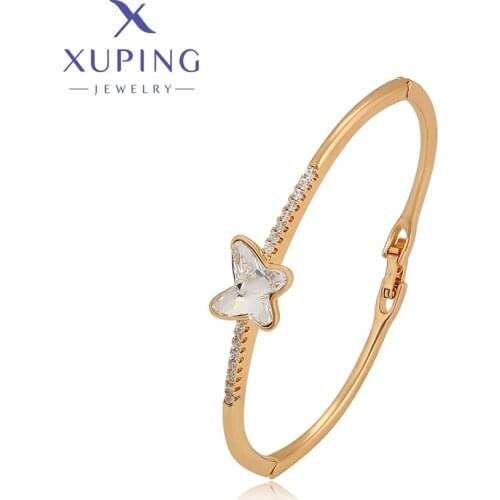 Xuping Jewelry Fashion New Arrival Star Crystal Bangle with Gold Plated for Woman Gift