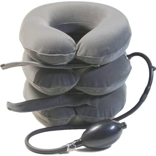Household Cervical Neck Air Traction Device Shoulder Headache Relax Soft Brace Support Massager Pillow Full velvet