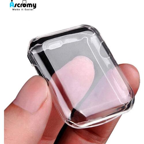 Ascromy For Apple Watch Series 4 Case Silicone Soft Slim Screen Protector Protective Full Cover For iWatch 4 40 44mm Accessories